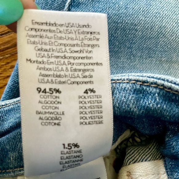 Mother Denim Jeans High Waisted Looker Ankle Fray Shoot to Thrill Women’s Sz. 28 - Picture 7 of 11